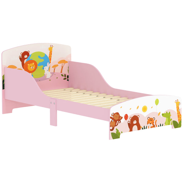 Letto per Bambini 3+ Anni 143x77x60 cm con Bordi e Sponde Rialzati in MDF Rosa acquista