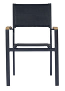 Sedia Impilabile da Giardino 57x58x88 cm in Alluminio e Textilene Tenerife Nero