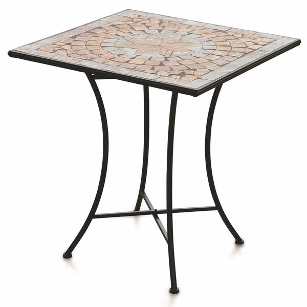 Quadratischer Gartentisch aus Schmiedeeisen 70x70 cm mit Soriani Zypern-Mosaik acquista