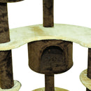 Albero tiragraffi per gatti Crema e Caffè 65x50x153 cm 