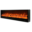 Camino Elettrico da Incasso 50,7x20x180 cm 1500W Effetto Fiamma Sined Amiata Nero