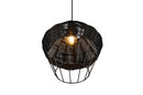 Lampada a Sospensione da Interno Attacco E27 in Tessuto Nero