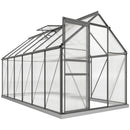 Serra da Giardino 7,1 m² 190x375x199 cm in Policarbonato con Telaio in Lega di Alluminio Grondaie Finestre Apribili e Porta Scorrevole      