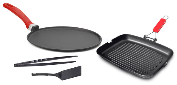acquista Set 4-teilige Grillplatte + Mehrzweckplatte aus Olympia Love Antihaft-Aluminiumdruckguss