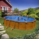 Piscina Ovale Fuori Terra 610x375xh132 cm in Acciaio e PVC Gre Mauritius