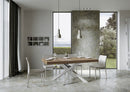 Tavolo Allungabile 200-304x90x77 cm Volantis Premium Quercia Natura Telaio Bianco 