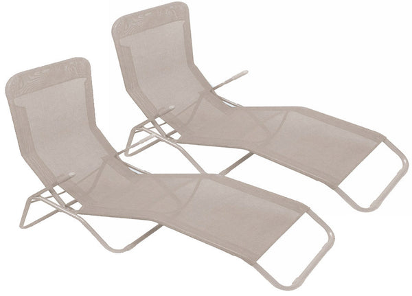 Set mit 2 klappbaren Liegestühlen aus Metallgewebe Textilene Soriani Dondolina Ivory Melange prezzo