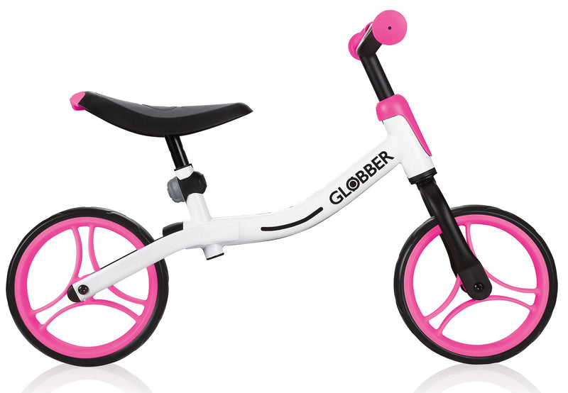 Bicicletta Pedagogica per Bambini 10" Senza Pedali Globber Go Bike Bianco e Rosa