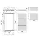 Kit 3 Cestelli e Vassoio per Amadio Regolabile 900 mm Emuca Grigio Pietra