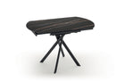 Tavolo Allungabile Roll 120x80/120x76 cm Top in Ceramica Gambe in Metallo Marmo Portoro Nero       