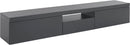 Mobile Tv 3 Ante e Ripiano a Giorno 220x40x35 cm Essential 2A 1R Grigio Antracite Opaco  