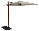 Ombrellone da Giardino Decentrato 2x2m Palo in Alluminio Effetto Legno Tessuto Poliestere Trend Wood Ecru