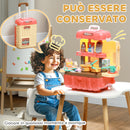 Cucina Giocattolo per Bambini 48x26x64 cm Trolley Portatile con 36 Pezzi   