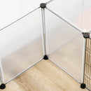 Recinto per Animali Modulabile 175x70x45 cm  con 20 Pannelli e 2 Porte in Acciaio e PP Bianco e Nero  