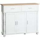 Isola per Cucina 106x39,5x89,5 cm 2 Cassetti 2 Ante Bianco