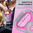 Kettlebell per Allenamento 2 Kg Base Piatta e Impugnatura per Stacchi in PU e Sabbia Rosa