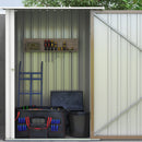 Casetta Porta Attrezzi con Tetto Inclinato e Serratura 100x103x160 cm in Acciaio Zincato Marrone 