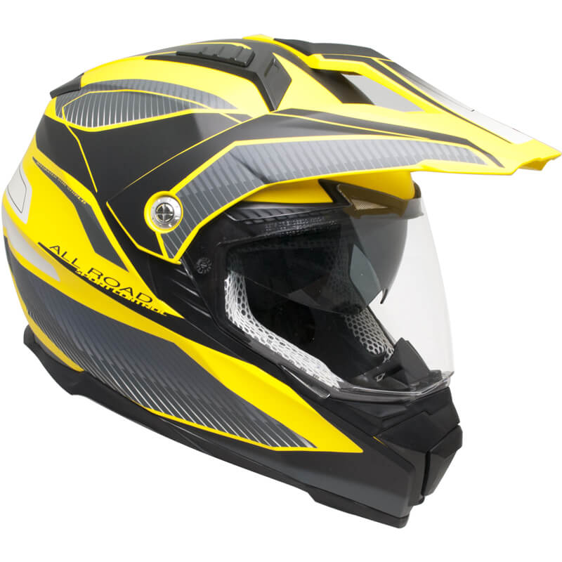 Casco Integrale per Moto Cross con Frontino CGM Forward 606G Giallo Opaco Varie Misure