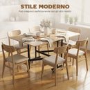 Tavolo Pieghevole per 4-6 Persone 120x80x73 cm con 2 Ribalte e Ruote con Freno Struttura in Acciaio Rovere      