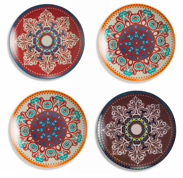 Set 4 Piatti Piani in Porcellana e Gres Multicolor VdE Tivoli 1996 Shiraz acquista