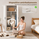 Armadio Slim 70x37x164 cm con Barra Appendiabiti e Ripiani in Truciolato Bianco      