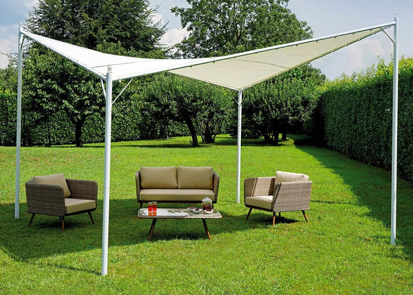 sconto Eisen Gartensegel Pavillon 4x4m Vorghini White Butterfly