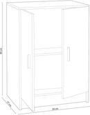 Armadio Basso Multiuso 59x37x80 cm 2 Ante in Legno Bianco 