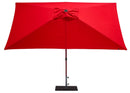 Ombrellone da Giardino 3x2 m Palo Ø38 mm in Alluminio Effetto Legno Tessuto Poliestere Trend Wood Rosso