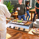 Piastra Barbecue a Gas 77x44,5x19 cm con 4 Bruciatori da 2,4 kw e Piano Antiaderente Argento  