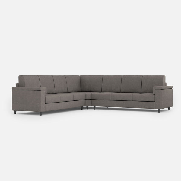 Divano Angolare 7 Posti 286x286x85 cm Marrak in Tessuto Grigio sconto