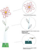 Appendiabiti da Terra 33x33x178 cm in Ferro Battuto Margherita Rosso