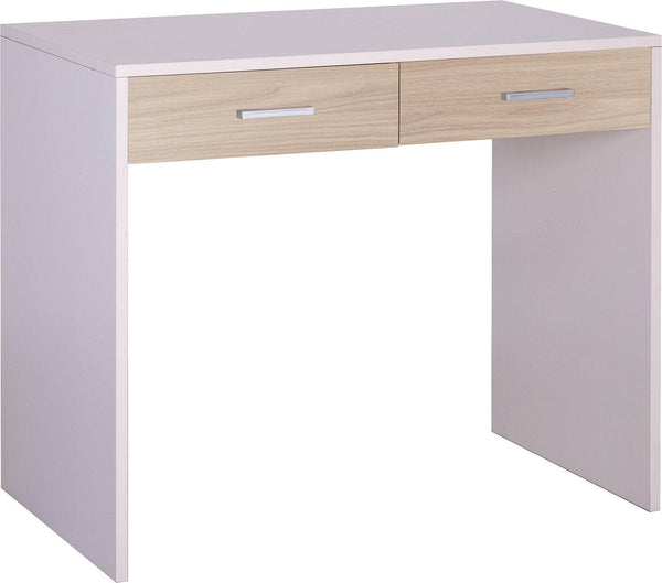 Scrivania da Ufficio 2 Cassetti 91x76x55 cm Bianco Fiammato/Olmo Chiaro sconto