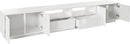 Mobile TV 4 Ante 2 Cassetti 260x41,4x46 cm Bloom Bianco Lucido