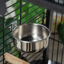 Voliera Gabbia per Pappagallini 62,5x62,5x156 cm in Acciaio Grigio