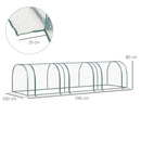 Serra da Giardino per Piante con 3 Porte in Acciaio e PVC 300x100x80 cm 