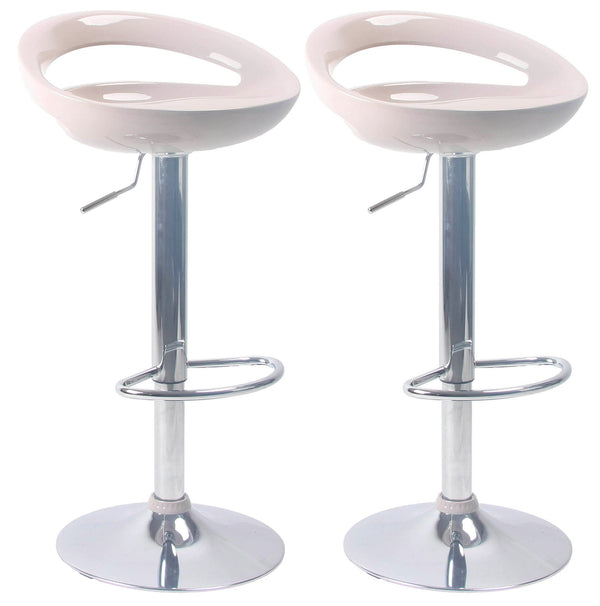 online Set 2 Sgabelli con Alzata a Gas e Seduta Girevole in ABS Seattle Beige Lucido