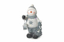 Pupazzo di Neve Luminoso 5 Led in Magnesia H58 cm Soriani Grigio