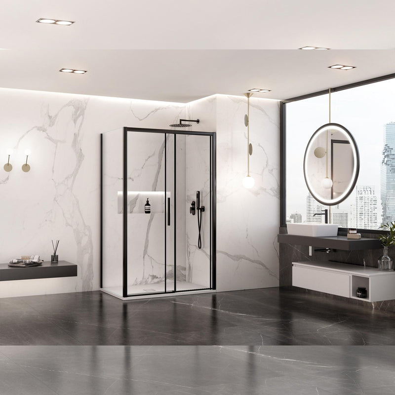 Box Doccia Angolare 1 Anta Scorrevoe in Cristallo Trasparente 6mm H195 Bonussi Eliane Varie Misure