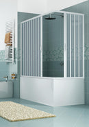 Sopravasca Paratia 2 Lati 2 Ante a Soffietto Apertura Angolare In PVC H150 Caldoni Komet