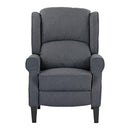 Poltrona Relax Reclinabile 76,5x73x47 cm Push Back in Tessuto Grigio