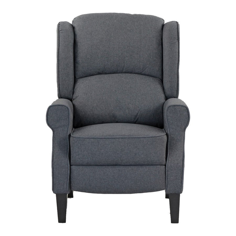 Poltrona Relax Reclinabile 76,5x73x47 cm Push Back in Tessuto Grigio