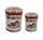 Set 2 Pouf Round Container aus hellgrauem Moto MDF