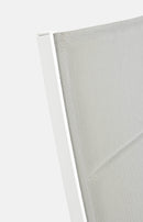 Lettino Prendisole da Giardino 61x192x105 cm con Ruote in Alluminio Bianco
