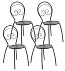 Set Tavolo Tondo e 4 Sedie da Giardino in Acciaio RD Italia Fiona Antracite