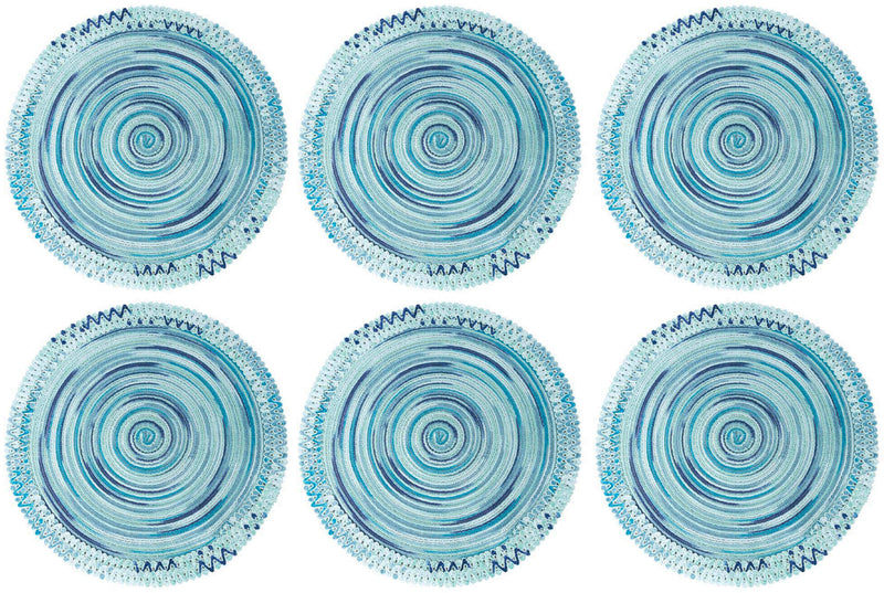 Set 6 Tovagliette Ø44x0,5 cm  in Polipropilene VdE Tivoli 1996 Shades of ocean