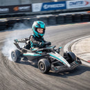 Go-Kart Elettrico Mercedes-AMG PETRONAS F1 123x66x39 cm con Licenza Telecomando Sospensioni Posteriori e Avvio Morbido in PP      