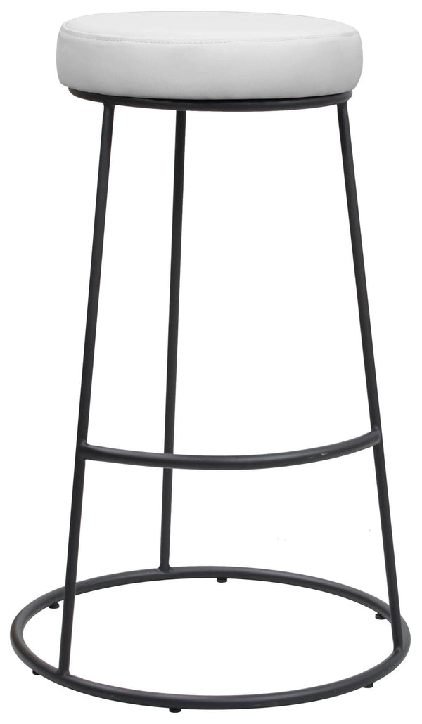 Hoher Barhocker mit Metallsitz in Kunstleder Motti Oklahoma White acquista