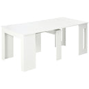 Tavolo da Pranzo Pieghevole  6 Persone 180x85x75 cm in Truciolato e Acciaio Bianco