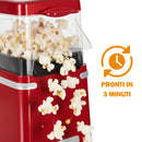 Macchina per Popcorn ad Aria Calda Potenza 1200W Pronti in 3 Minuti Salvaspazio Rosso      