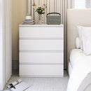 Cassettiera 80x39x95 cm 4 Cassetti Moderna senza Maniglie per Camera e Soggiorno in Legno Ingegnerizzato Bianco      